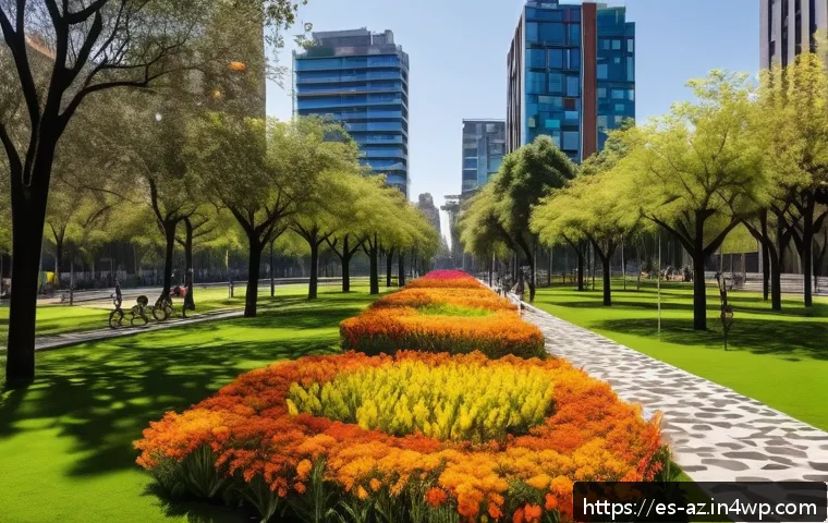 도시 내 생물다양성을 위한 정책적 변화 - A vibrant urban park in Mexico City transformed from a vacant lot, featuring native trees and lush g...